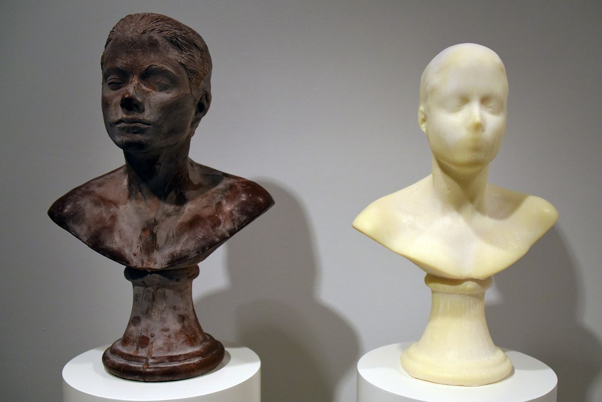 Janine Antoni 1993-94 Lick And Lather 1 Self Portrait Busts Made Of Chocolate And Soap From Collection Of Jill and Peter Kraus At New York Met Breuer Unfinished